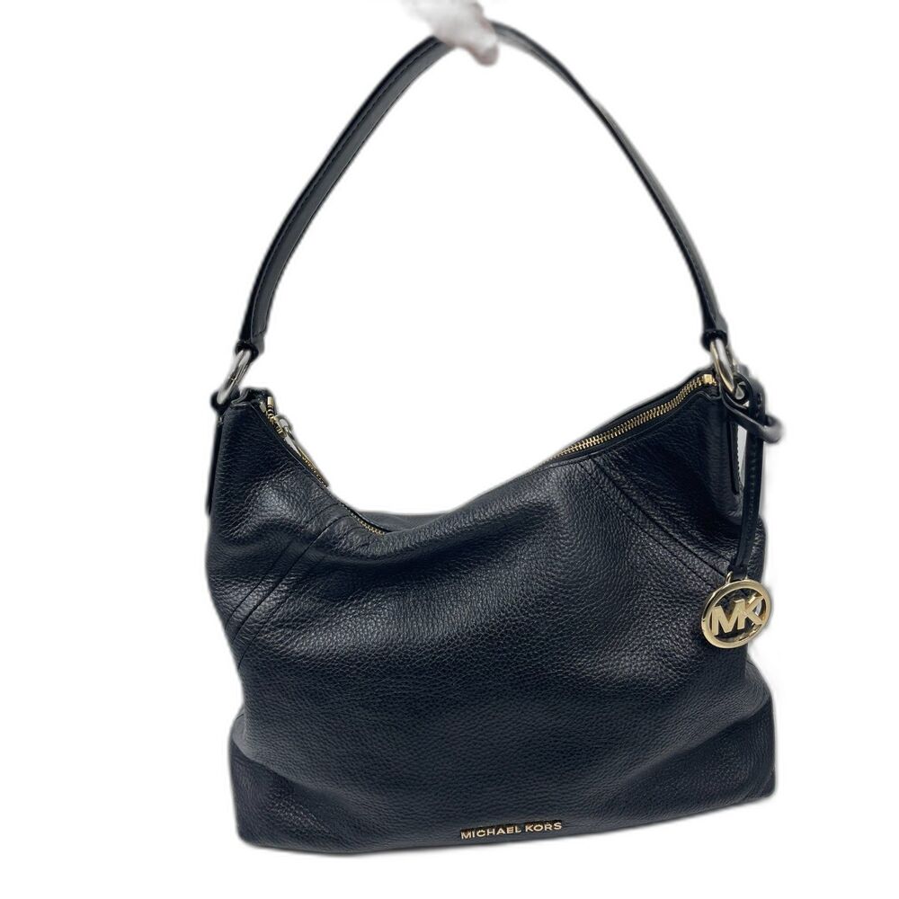 Michael Kors Bedford Large Black Pebbled Leather Hobo Bag y2k quiet luxury